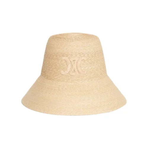 CELINE Шляпы из соломы ведрообразной формы Женские Бежевые