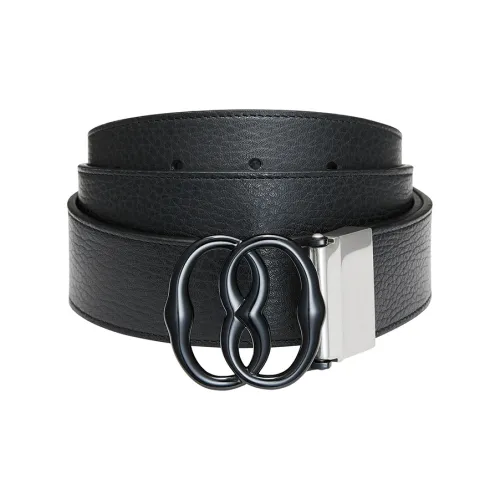 BALLY Letter Logo Smooth Clasp Коровья кожа Ремни Мужской Черный Ширина 3,3 см