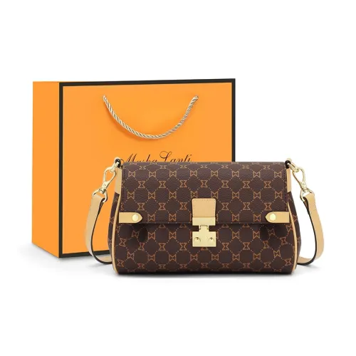 MashaLanti Сумка через плечо из ПВХ синтетической кожи Женская Темно-коричневая и Абрикосовая
