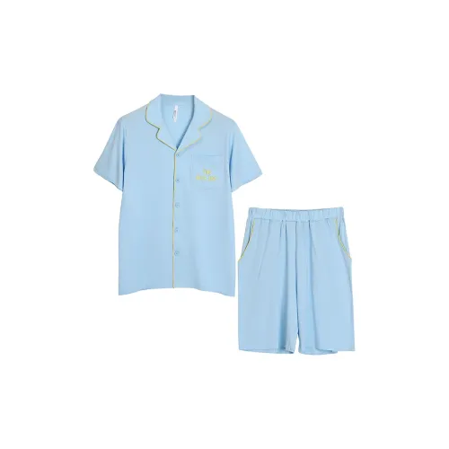 Red Beans At Home Пижамный комплект Мужской Летний Синий