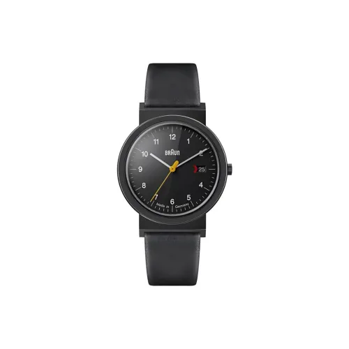 BRAUN Кварцевый механизм Мужские часы Часы 33 мм Серый циферблат Корпус из нержавеющей стали Кожаный ремешок