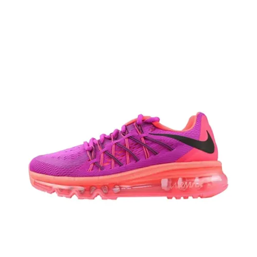 Nike Air Max 2015 Амортизация Износостойкий Низкий Топ Повседневные Беговые Кроссовки Женские Розовый Красный
