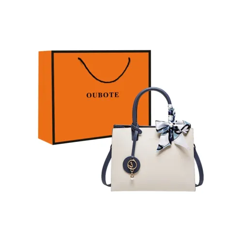 OUBOTE Сумка из синтетической кожи стандартная женская экрю и синий полночный черный