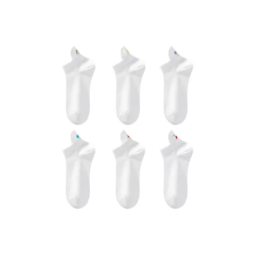 H YXIANG No Show Носки Женские 6 пар Белый