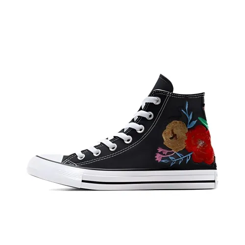 Converse Chuck Taylor All Star Вышитый Floral Амортизация Высокие Кеды Унисекс Черный
