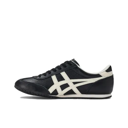 Onitsuka Tiger Machu Racer Slip Resistant Abrasion Resistant Низкий Топ Casual Унисекс Черный Белый