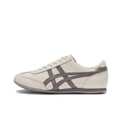 Onitsuka Tiger Machu Racer Slip Resistant Abrasion Resistant Low Top Casual Unisex White Gray Onitsuka Tiger Machu Racer Противоскользящий Устойчивый к истиранию Низкий Топ Повседневный Унисекс Белый Серый