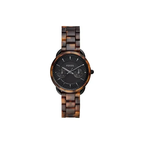 FOSSIL Tailor Collection Кварцевые наручные часы ацетатный ремешок 35 мм черный циферблат унисекс