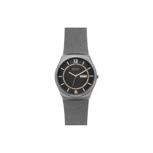 SKAGEN MELBYE Collection Мужские часы Кварцевый механизм Ремешок из нержавеющей стали 45 мм Черный циферблат