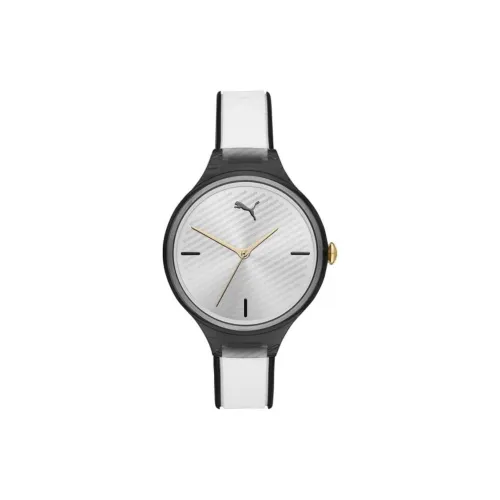 PUMA Наручные часы Кварцевый механизм Силиконовый ремешок 37 мм Серебристый циферблат Мужские часы