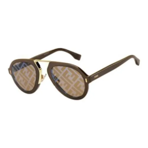 FENDI OVAL SUNGLASSES Унисекс Коричневый