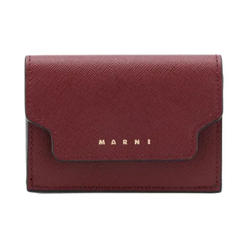 MARNI Основная часть Saffiano кожа кошелек мини женский камень-красный