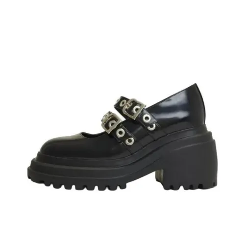 Maje Outlet Грубый каблук Туфли Мэри Джейн 9 см Женские Черные