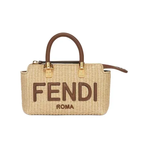 FENDI By The Way Series Полиамид с Полиэстером Одно Плечо Ручная Сумка Сумка через плечо Мини Женская Бежевая