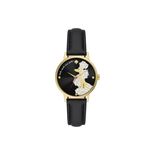 Kate Spade Metro Women's Watch Кварцевый механизм Кожаный ремешок 34 мм Черный циферблат