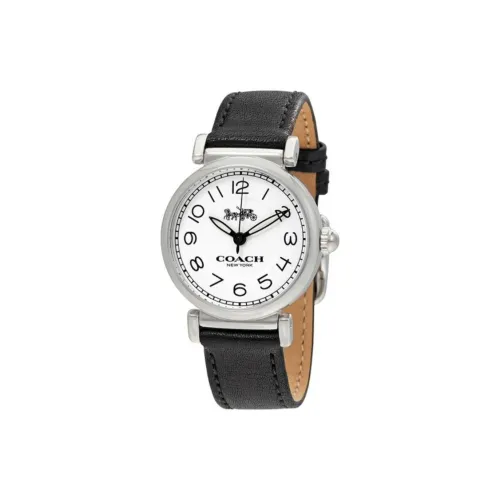 COACH Madison Women's Watch Кварцевый механизм Кожаный ремешок 32 мм Белый циферблат