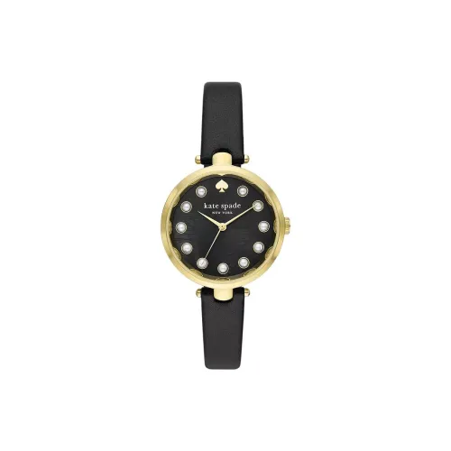 Kate Spade Holland Collection Кварцевые часы Кожаный ремешок 34 мм Черный циферблат Унисекс