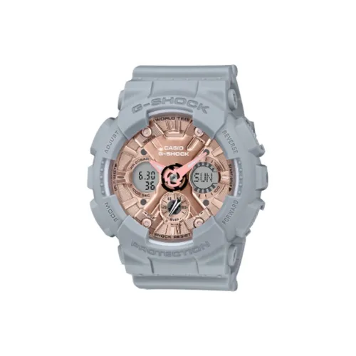 CASIO г SHOCK Collection Кварцевый механизм Смольный ремешок Часы Женские часы Золотой циферблат