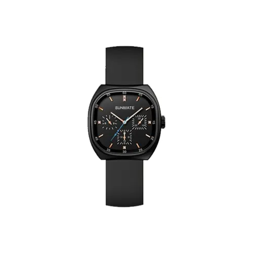 SUNMATE Высококачественный Квадратный Элегантный Женские Кварцевые Часы Силиконовый Ремешок Часы Унисекс Черный Циферблат