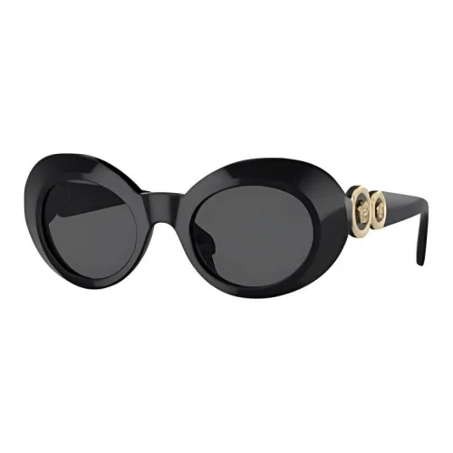 VERSACE В зависимости от официального сайта Круглые Солнцезащитные очки Женские Черный Серый