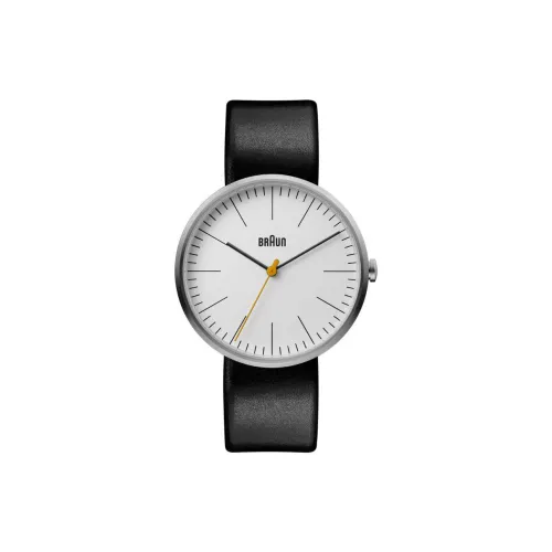 BRAUN Кварцевый механизм кожаный ремешок мужские часы белый циферблат