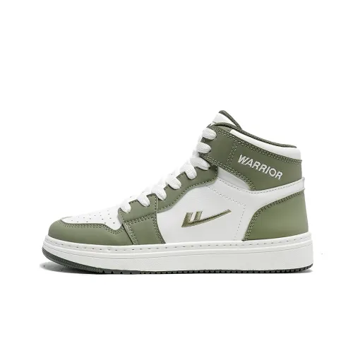 Warrior Slip-Resistant Abrasion-Resistant High Top Skateboard Shoes Women's Green White Warrior Slip-Resistant Abrasion-Resistant Высокие Кроссовки для Скейтбординга Женские Зеленый Белый
