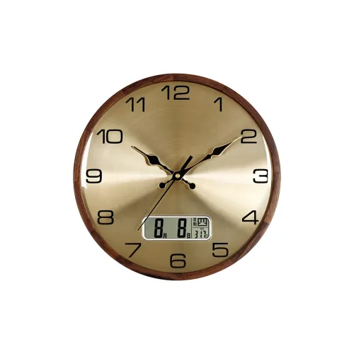 HENSE Кварцевый механизм массивная древесина настенные часы унисекс циферблат с кофейным оттенком модель HW8014