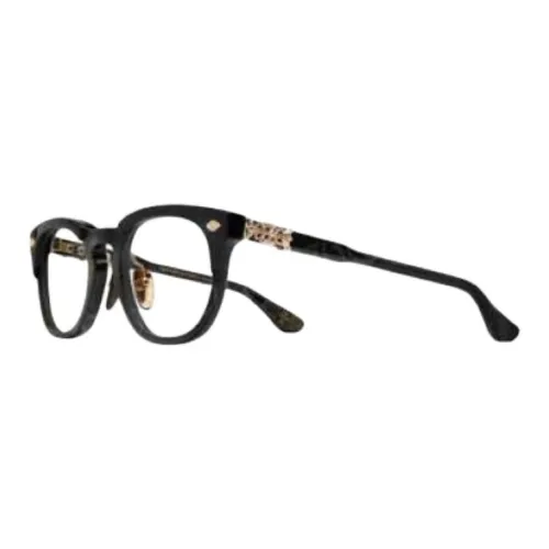 Chrome Hearts Овал Оправы для очков Унисекс Черный Золото