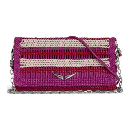 Zadig Voltaire Rocky Lambskin Crossbody Bag Shoulder Bag Medium Women's Pink Multicolor Zadig Voltaire Rocky Овечья шкура Сумка через плечо Сумка для плеча Средний Женский Розовый Многоцветный