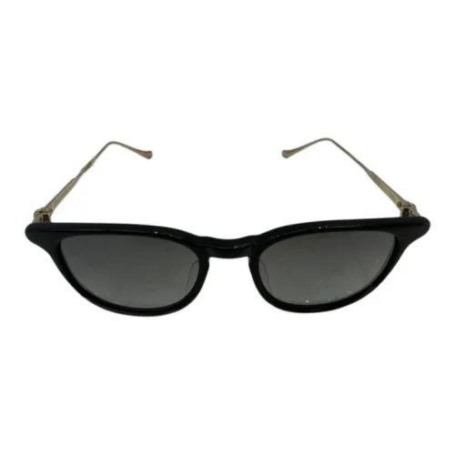 Chrome Hearts В зависимости от официального сайта Кошачий глаз Солнцезащитные очки Унисекс Черный Золото