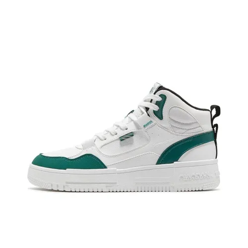 QIAODAN Противоскользящие амортизаторы High Топ Скейтборд Кроссовки Мужские Белые Зеленые