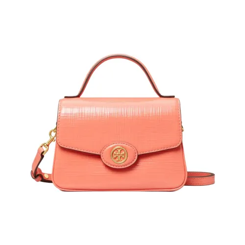 TORY BURCH Robinson Крестообразная текстура Коровья кожа Сумка через плечо Сумка Маленькая Женская Кораллово-красная