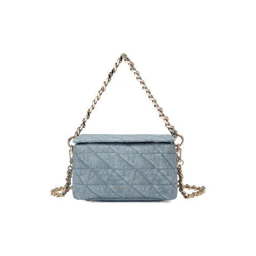 MEXICAN Полиуретановая кожа Коробка Сумка Цепочка Одно плечо Сумка Маленькая Женская Серо-синий Темно-серый Темно-розовый