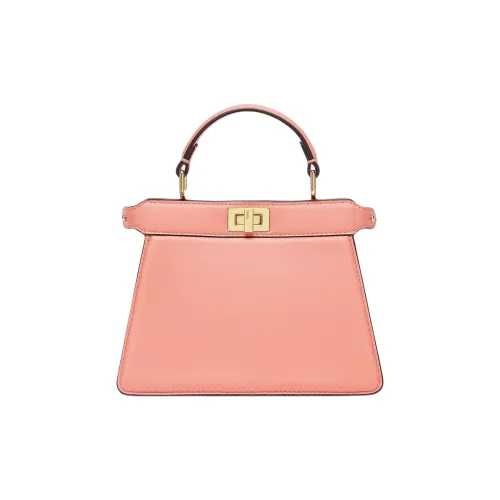 FENDI Peekaboo ISeeU Lambskin Сумка через плечо Сумка Маленькая Женская Розовая