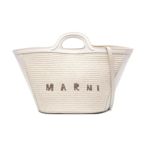 MARNI Коровья кожа Тоут Сумка Сумка для покупок Сумка Женская Светлый Умбра