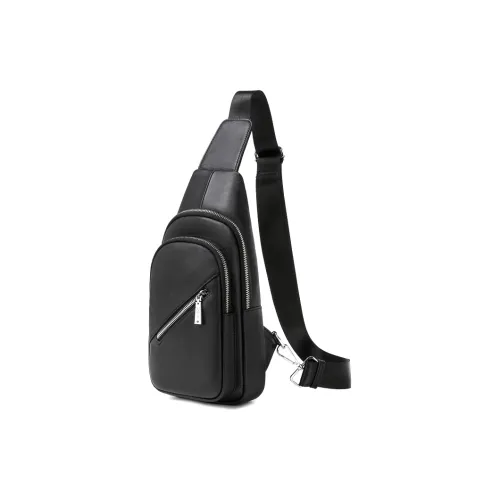 DOSRFINI Сумка через плечо из коровьей кожи маленькая мужская черная