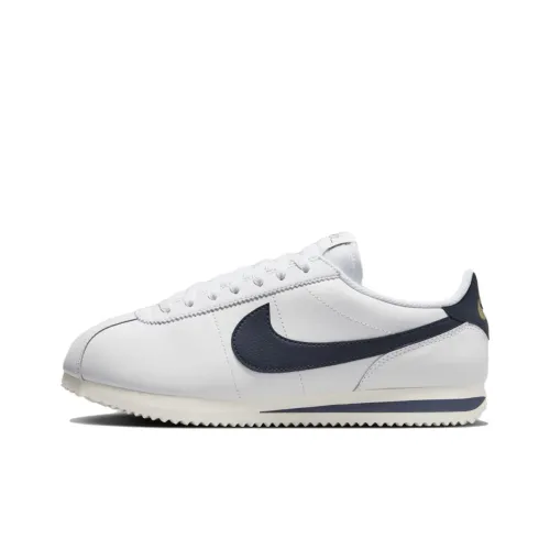 Nike Cortez Устойчивый к истиранию Низкий Топ Повседневный Городской Коммутирование Беговые кроссовки Женские Белый Синий