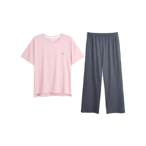 XIN1BU 33320 Beige Mini Pink Women's Pajama Sets