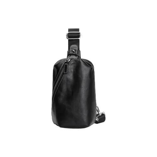 DOSRFINI Сумка через плечо из коровьей кожи Мужская Черная
