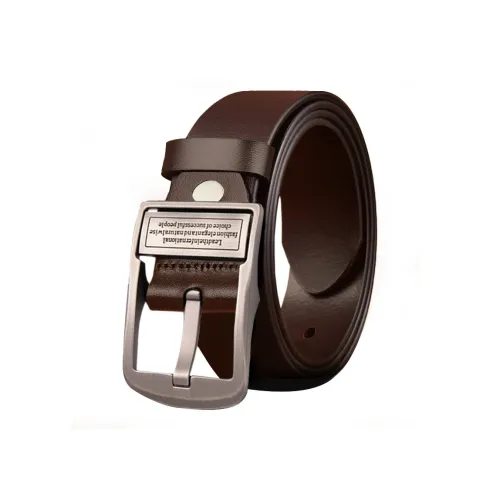 PISHUSHU Повседневный застежка-булавка ремни из коровьей кожи мужской кофейный матовый серебристый ширина 3,8 см