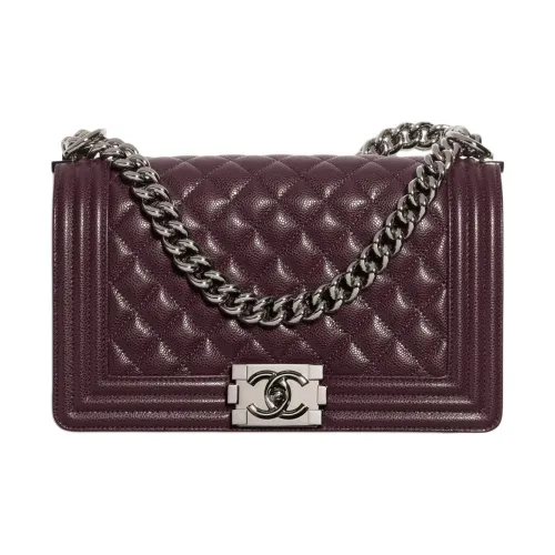 CHANEL Рельефная Икорная Телячья Кожа Сумка через плечо Сумка на плечо Женская Темно-Коричневая