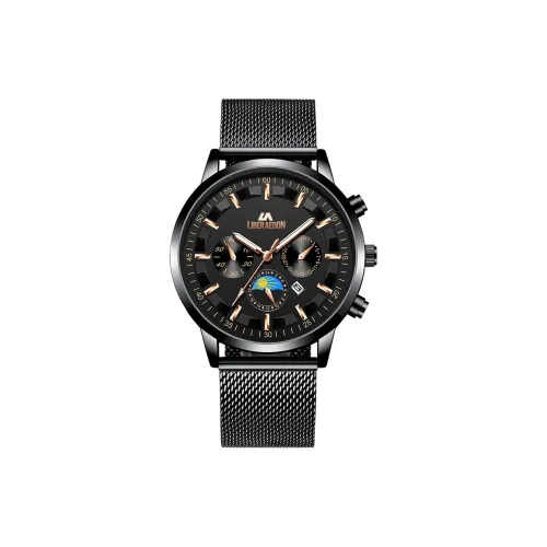 LIBER AEDON Кварцевый механизм Мужские часы 43,6 мм Черный