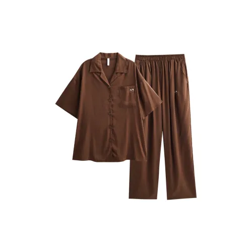 Same Language Пижамный комплект Летний Женский Красный Дата Цвет