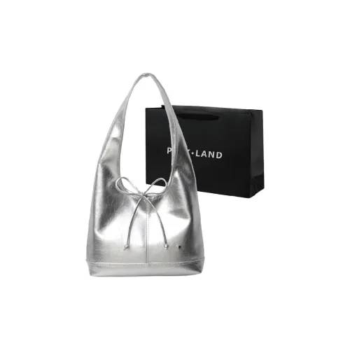 PINK·LAND ПУ (полиуретан) Сумка через плечо Женская Серебряная Черная Экрю Розовая