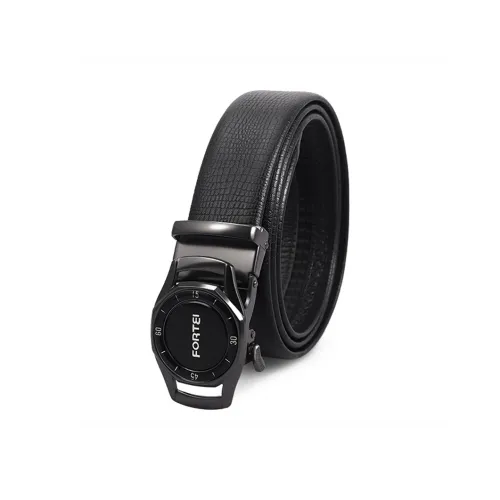 FORTEI Коровья кожа Натуральная кожа Ремни Мужской Черный 3,5CM Подарочный набор в коробке