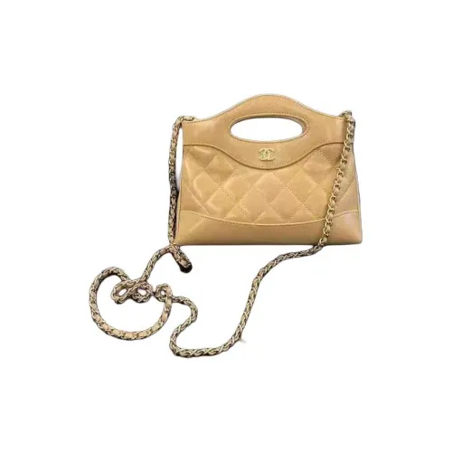 CHANEL Полированная сумка из овечьей кожи с цепью сумка через плечо сумка через плечо мини женская светло-коричневая