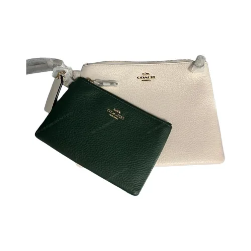 COACH Pouch Коровья кожа Клатч Маленький Женский Зеленый