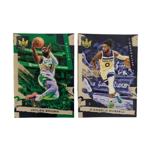 PANINI 2021 22 Масляная живопись Celtics Jaylen Brown Timberwolves RUSSELL 2 Игрок Карточки Включено Спортивные карты 2 шт