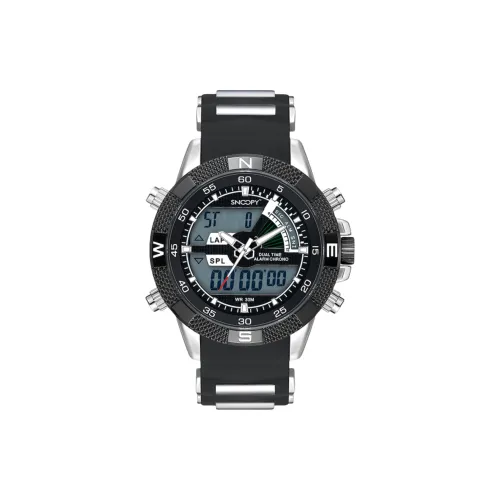 SNOOPY Кварцевый механизм силиконовый ремешок унисекс черный циферблат