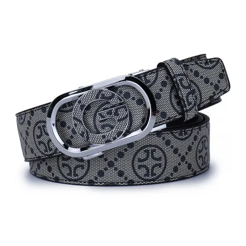 PISHUSHU Автоматическая застежка ремни из коровьей кожи мужской серебряный ширина 3,5 см